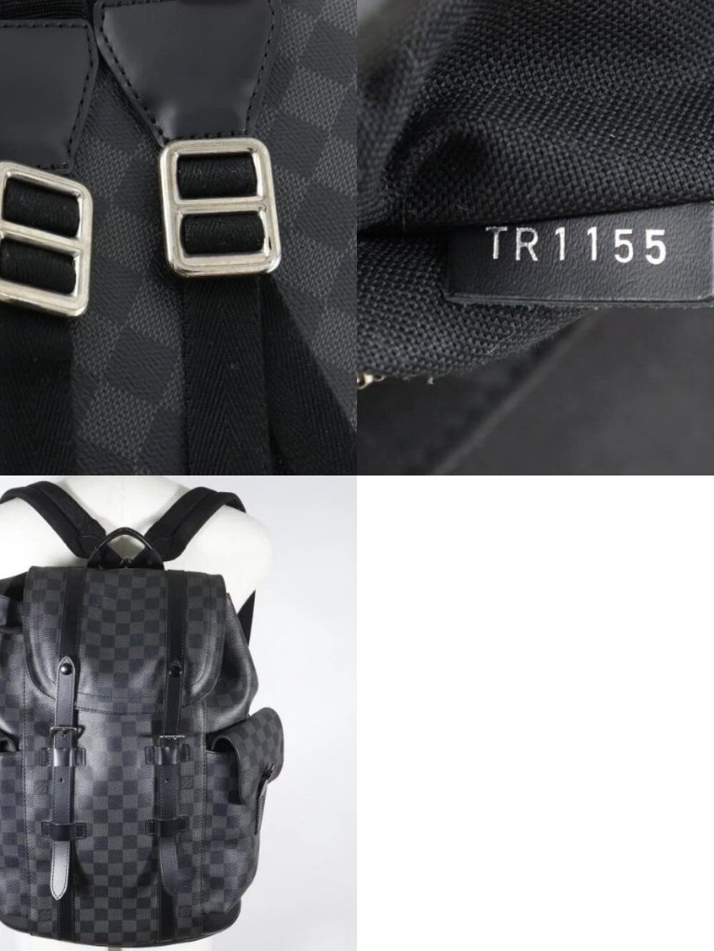 LOUIS VUITTON Christopher PM Backpack Daypack N41379 black Damier Grafitto.. - Picture 12 of 12